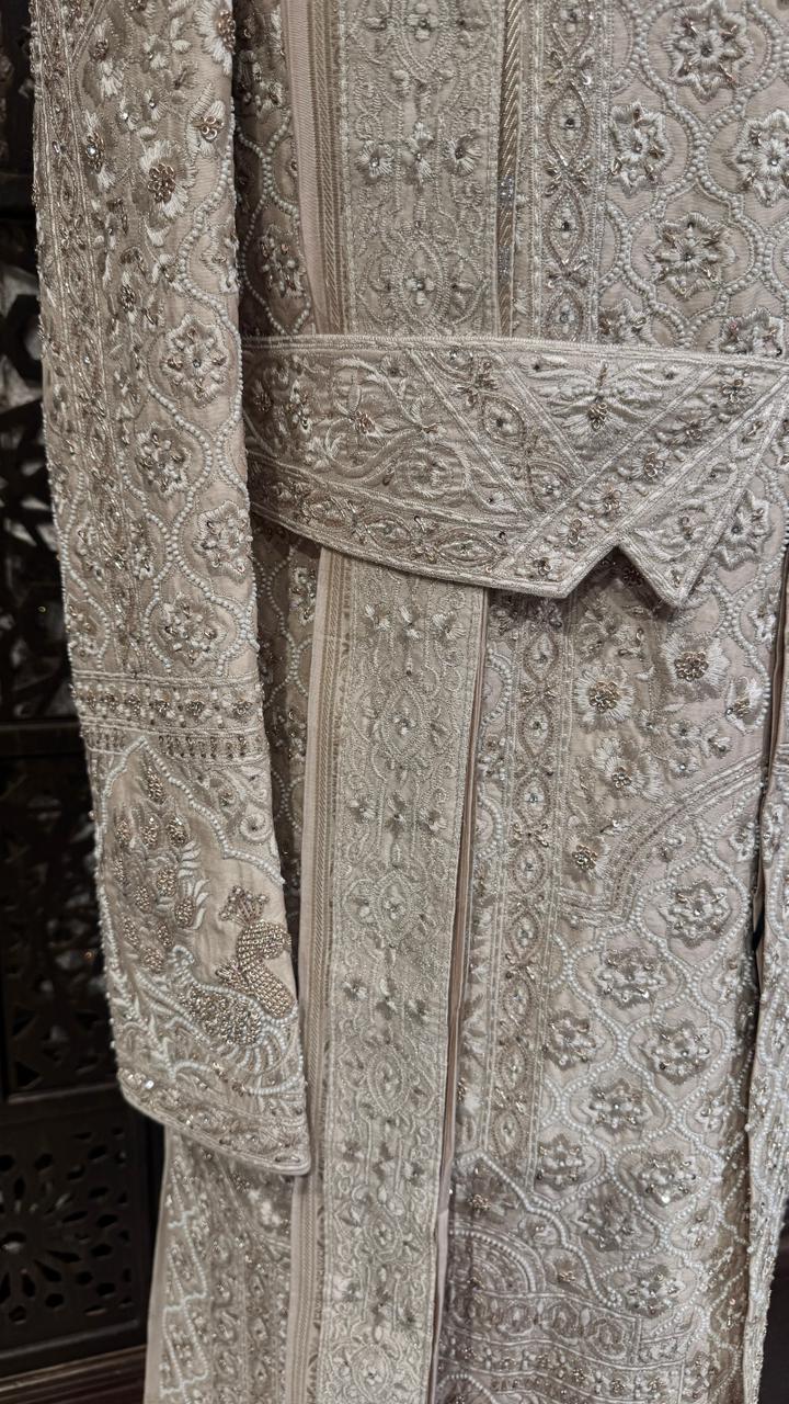 Peacock embroidered Sherwani - Image 4
