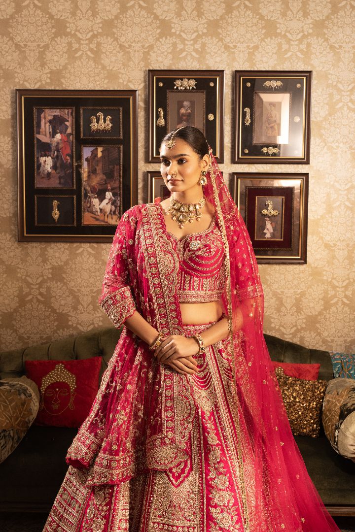Pink Bridal lehenga - Image 3