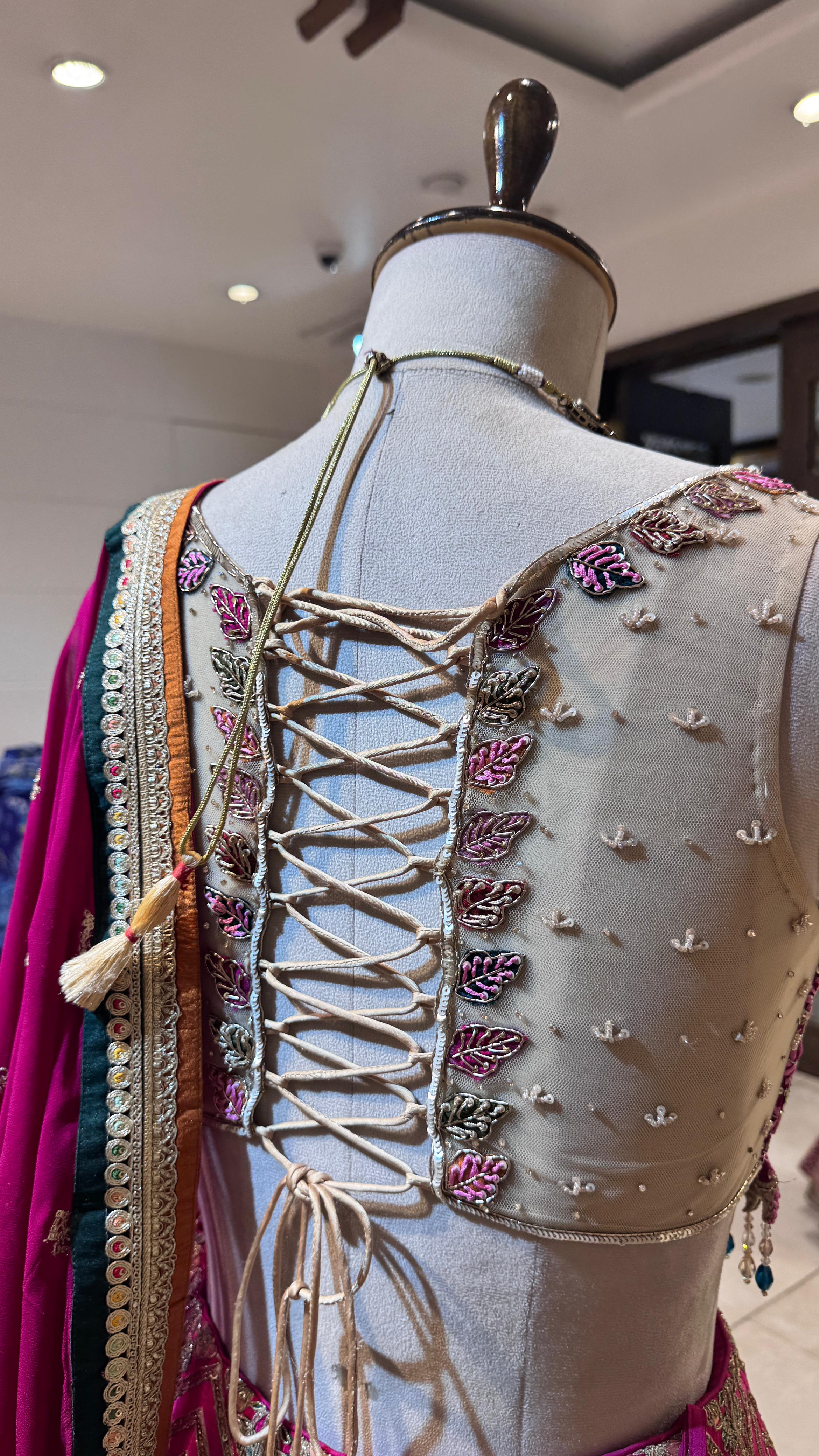Royal Pink Embroidered Lehenga - Image 2