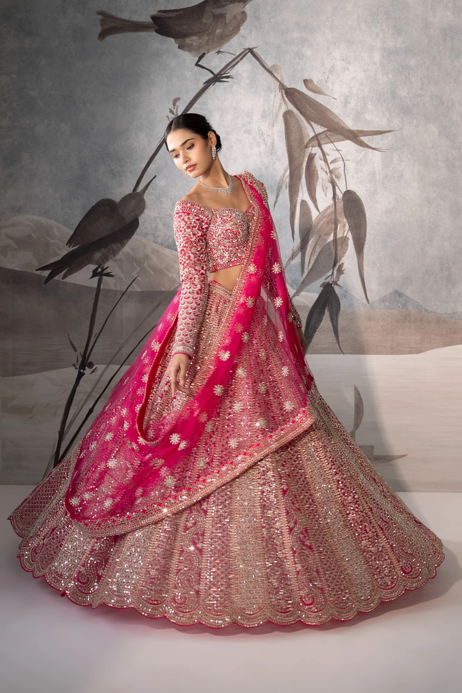 PINK MIRROR LEHENGA - Image 2