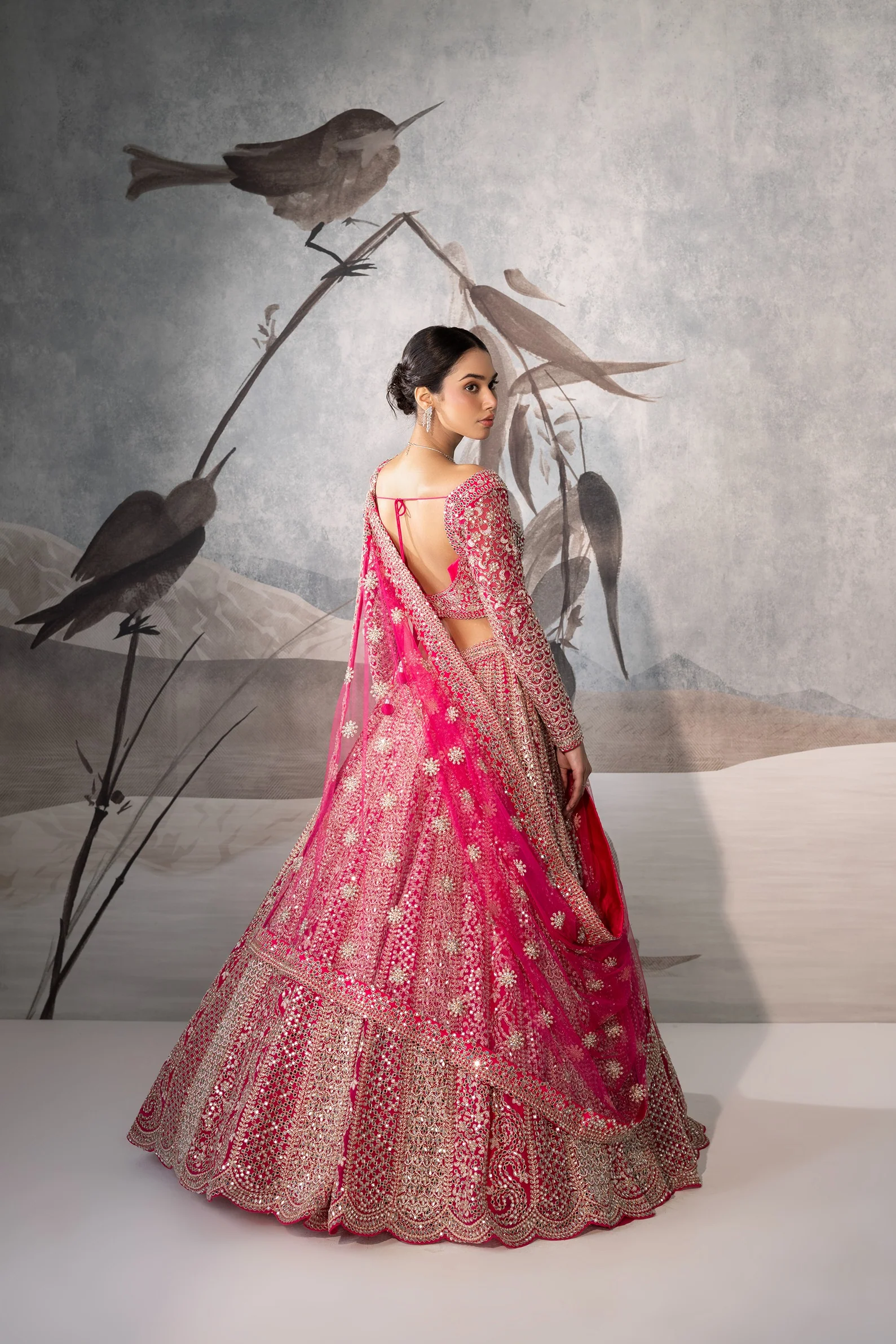 PINK MIRROR LEHENGA - Image 3