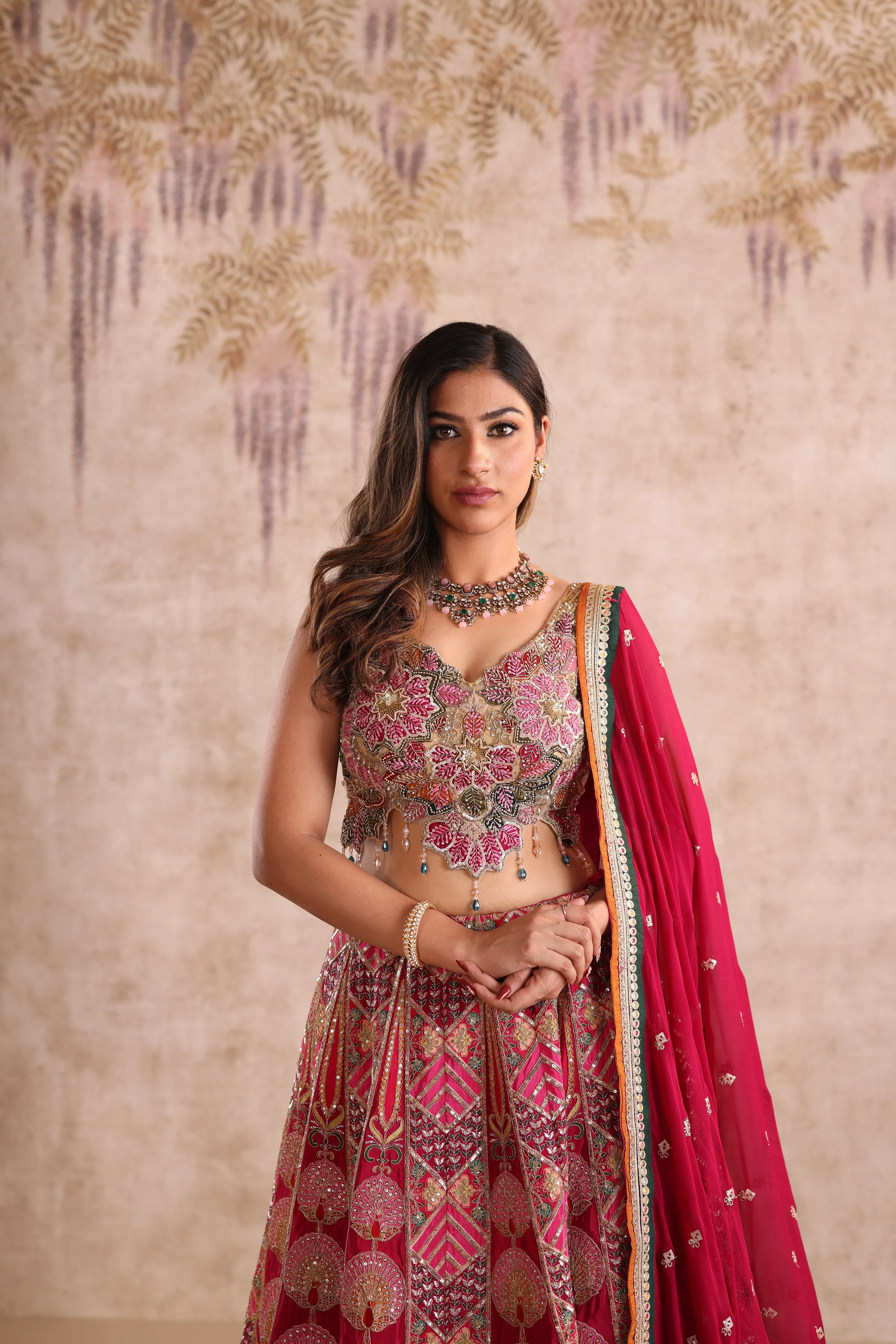 Pink Multi-Color Embroidered party wear Lehenga - Image 2