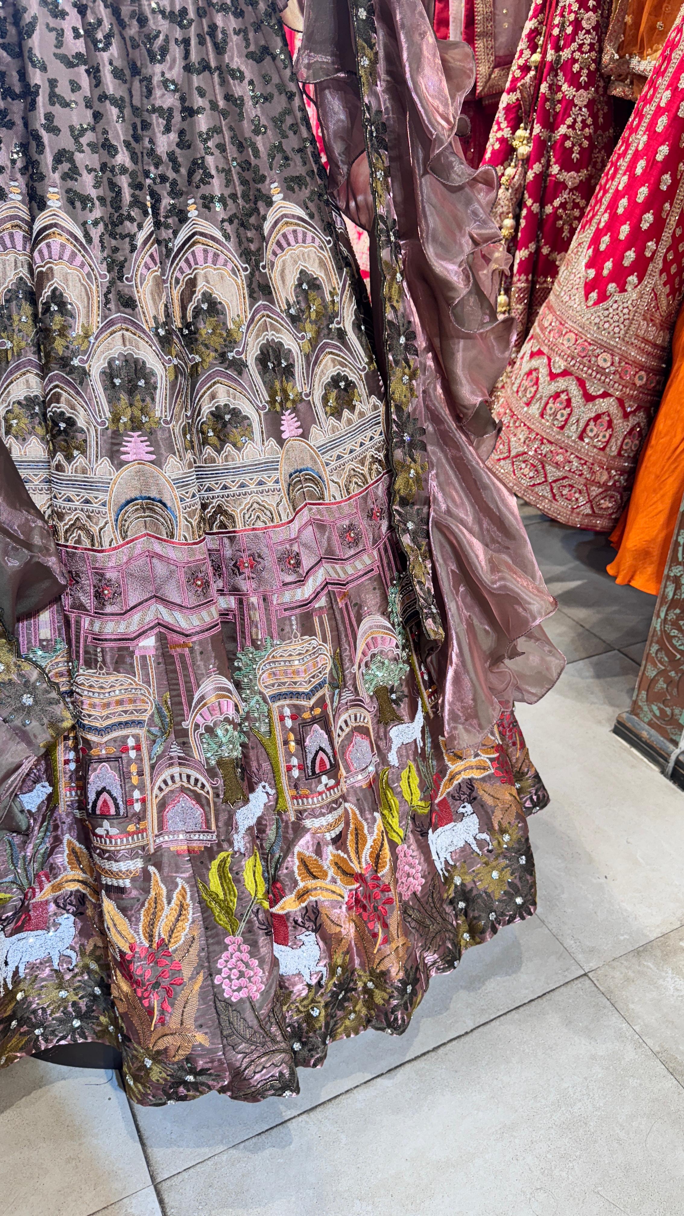 Royal Heritage Mauve Lehenga - Image 2