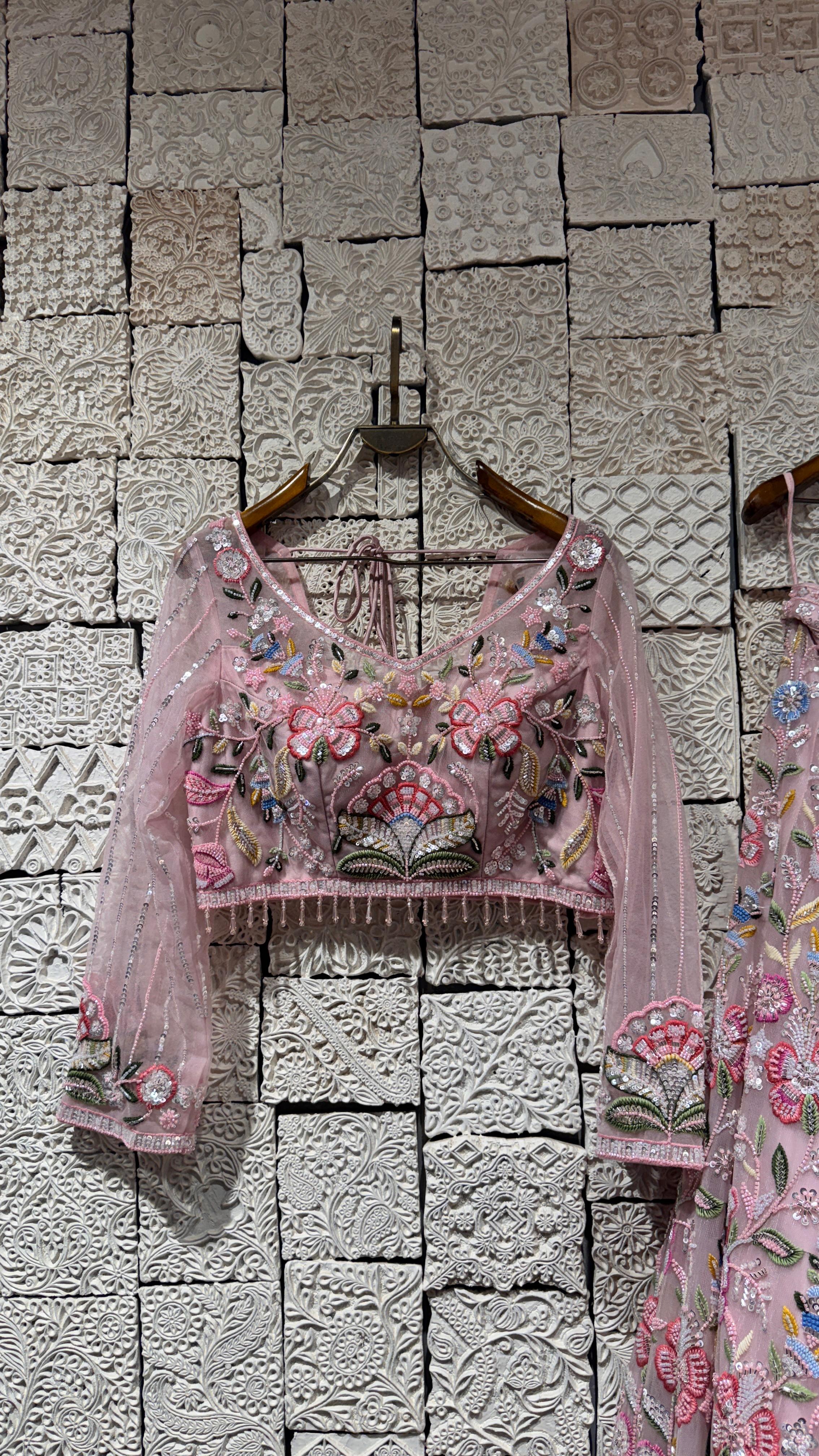 Pink Multi-Color Lehenga | Vibrant Threadwork & Contemporary Flair - Image 2