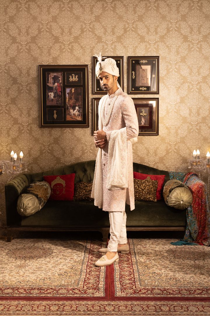 Pink Sherwani From Groom - Image 3