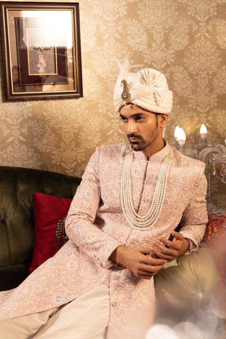 Pink Sherwani From Groom - Image 4