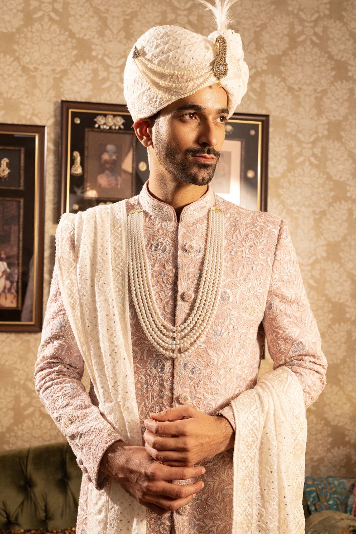 Pink Sherwani From Groom - Image 5