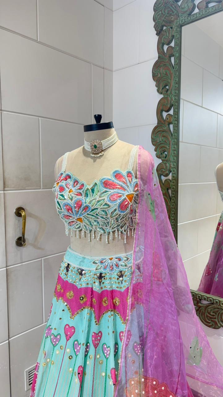 Pop garden lehenga - Image 4