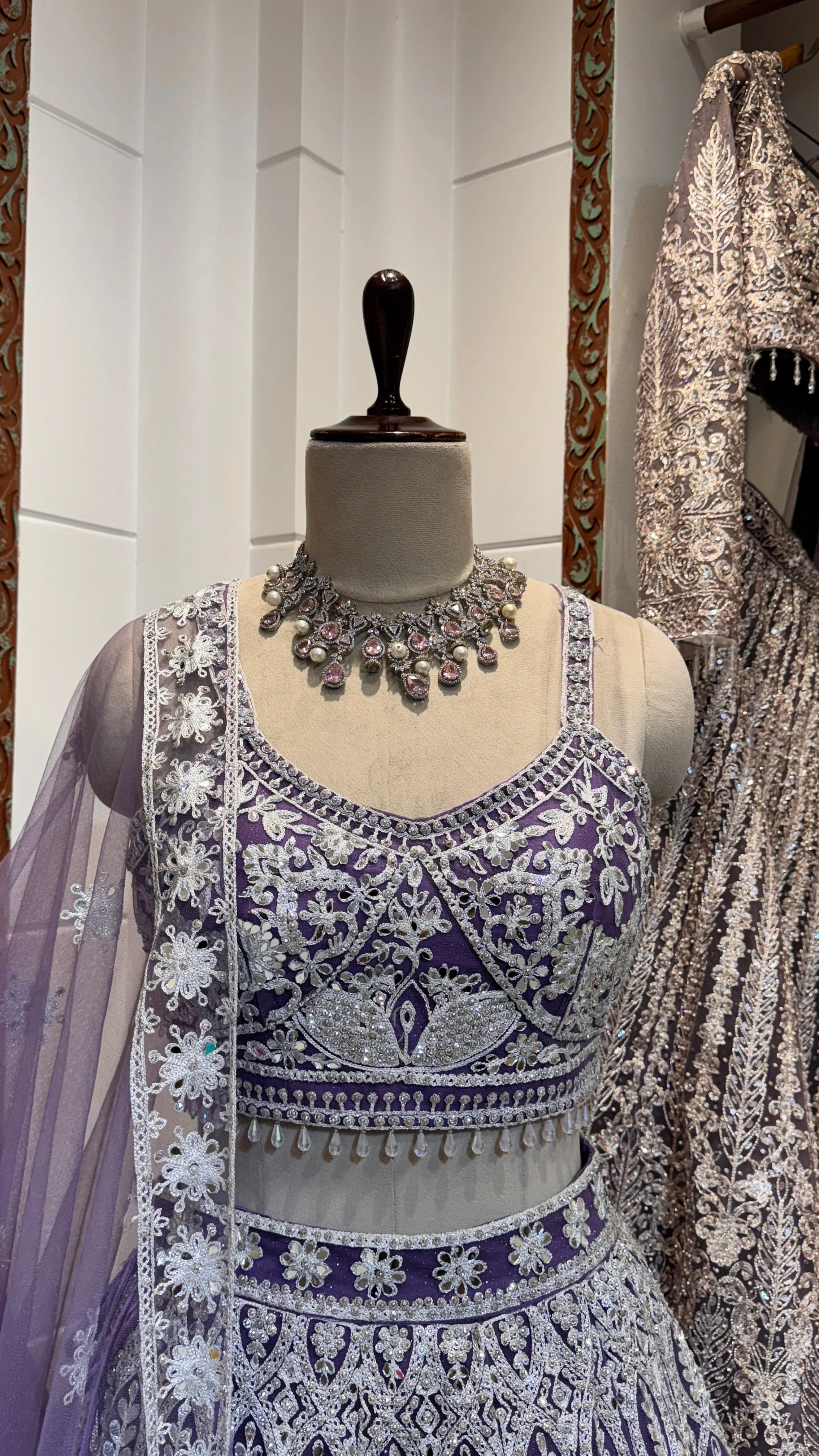 Purple silver lehenga - Image 2
