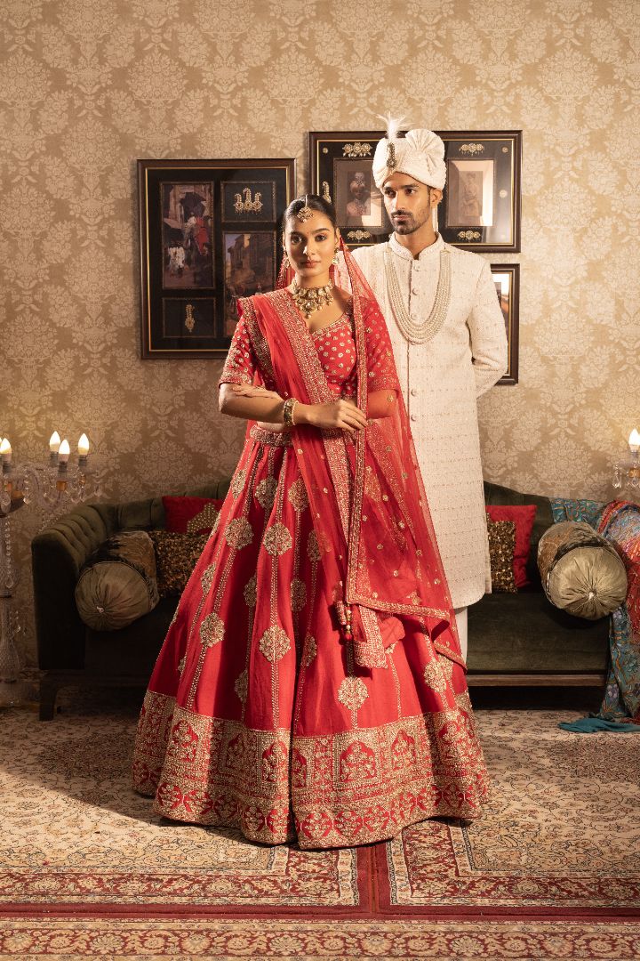 Red bridal Lehenga - Image 3