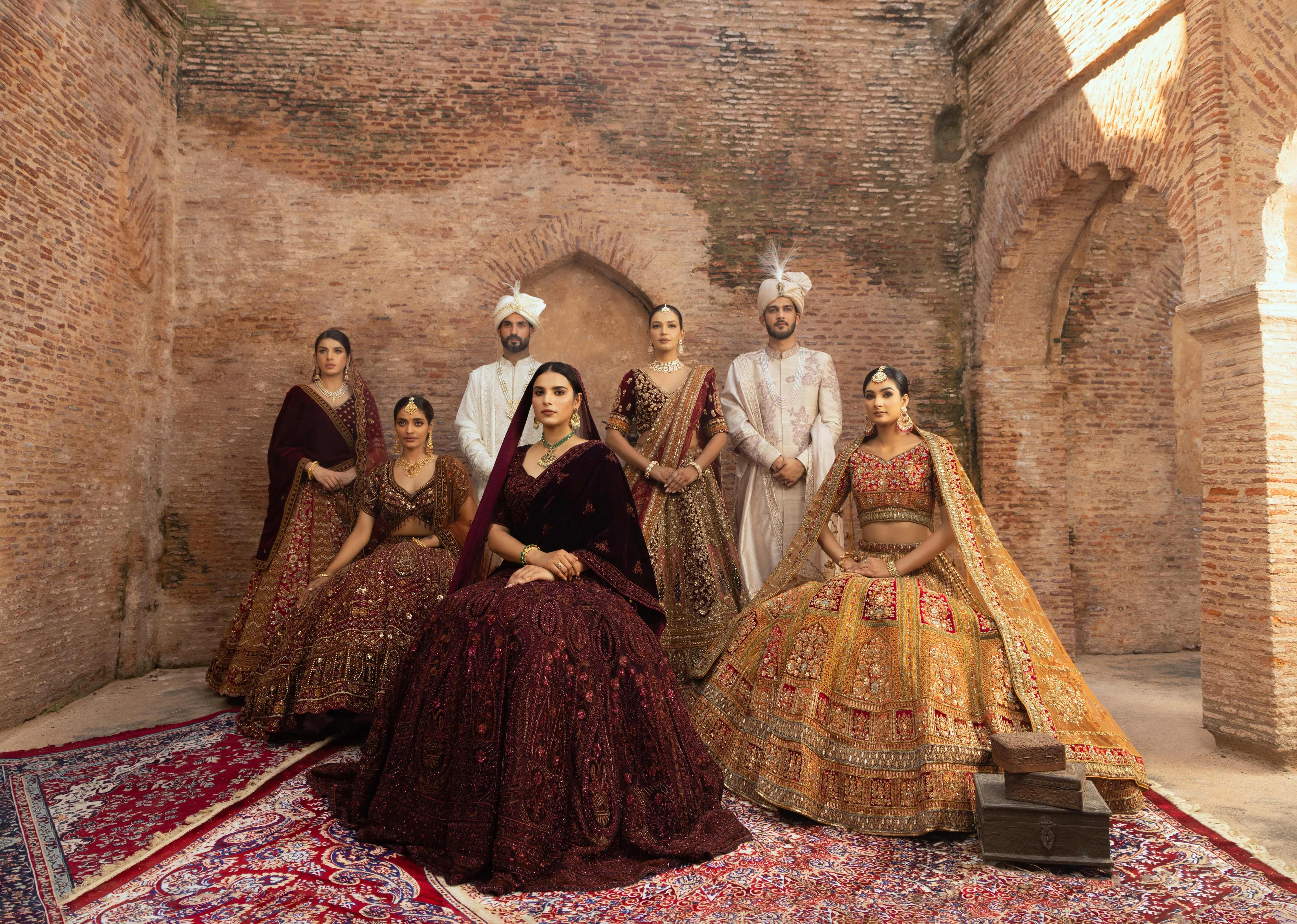 Regal Maroon Bridal Lehenga in Net and Velvet with Hand-Embroidery - Image 3
