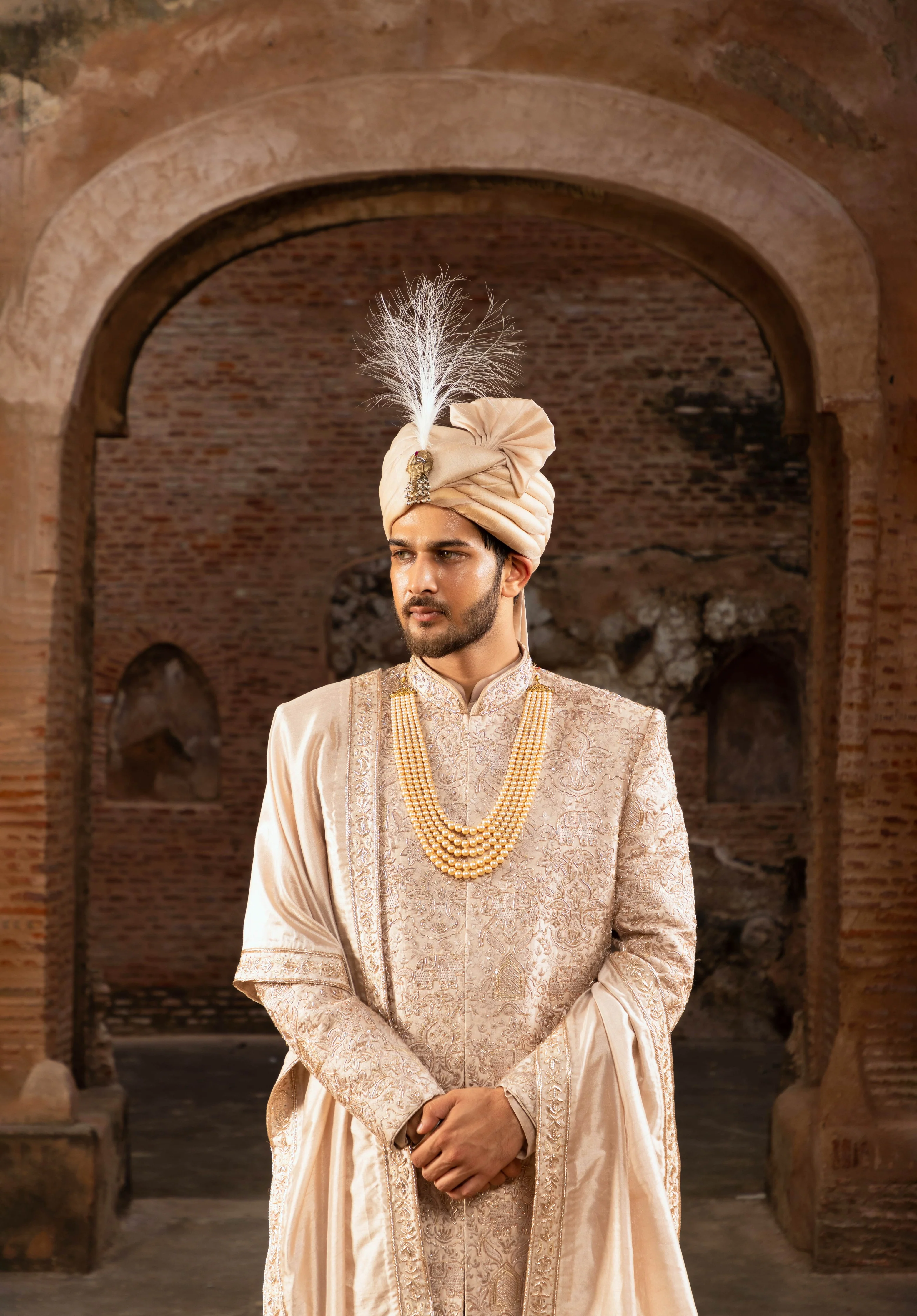Regal Silk Base Sherwani with Hand Embroidery (Sherwani set) - Image 2