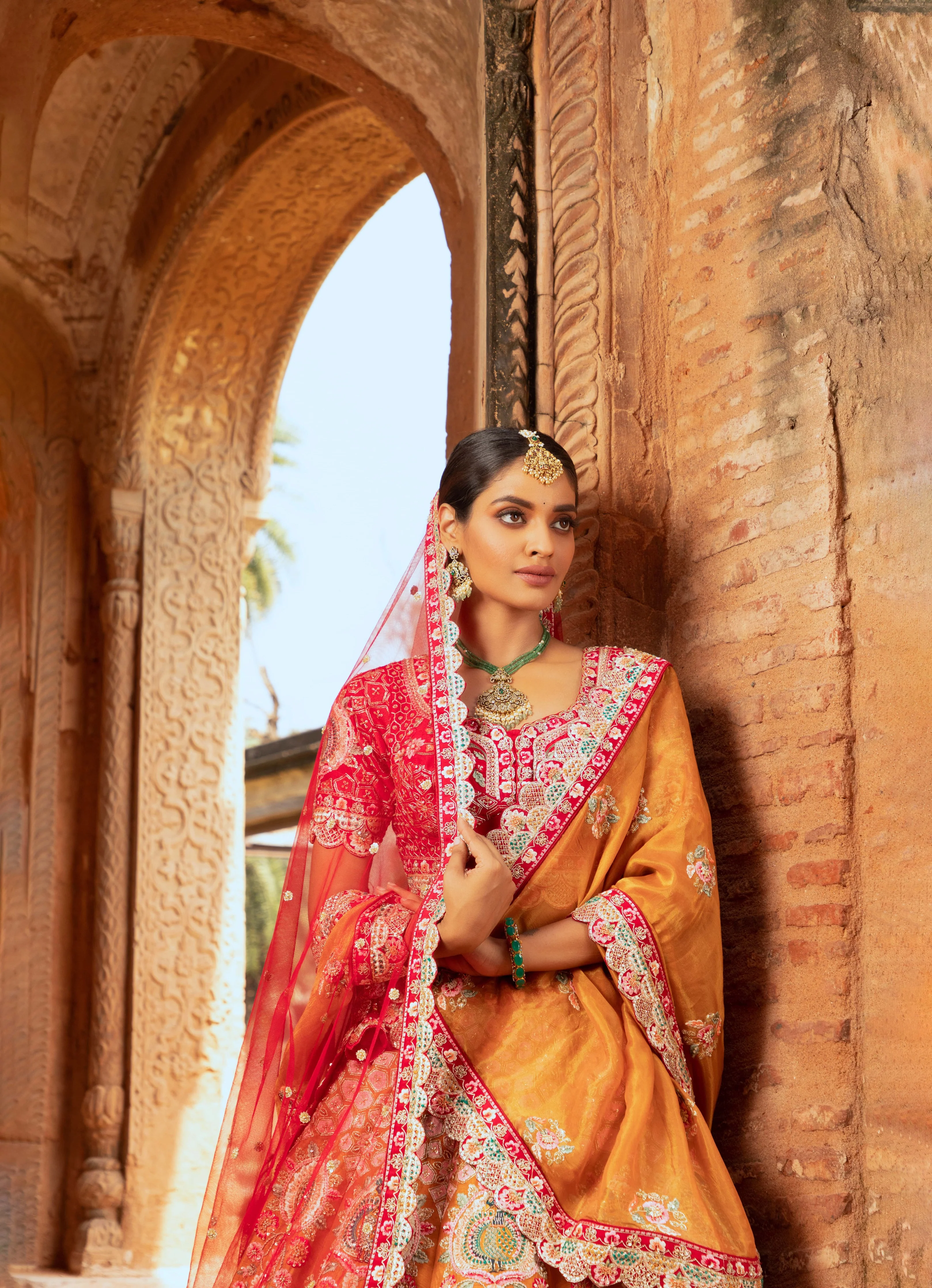 Regal Silk Lehenga with Multi-Color Thread Work and Sequins - Image 2