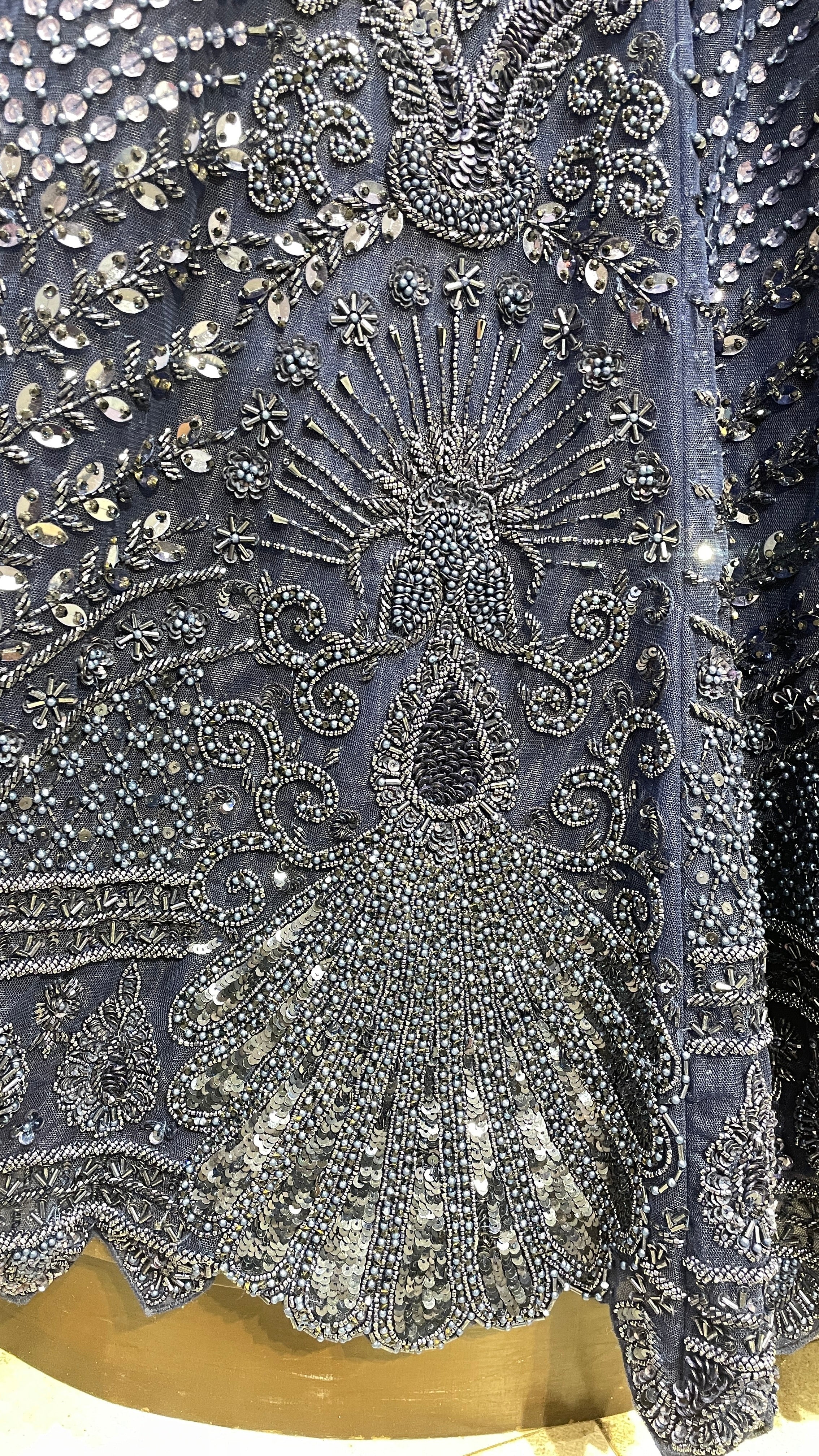 Royal blue lehenga with sequins cutdana and pot embroidery - Image 2