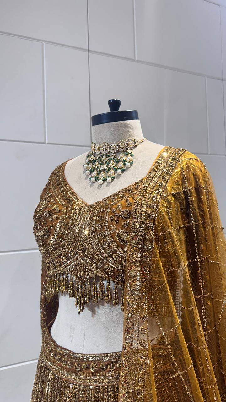 Rustic gold lehenga - Image 2