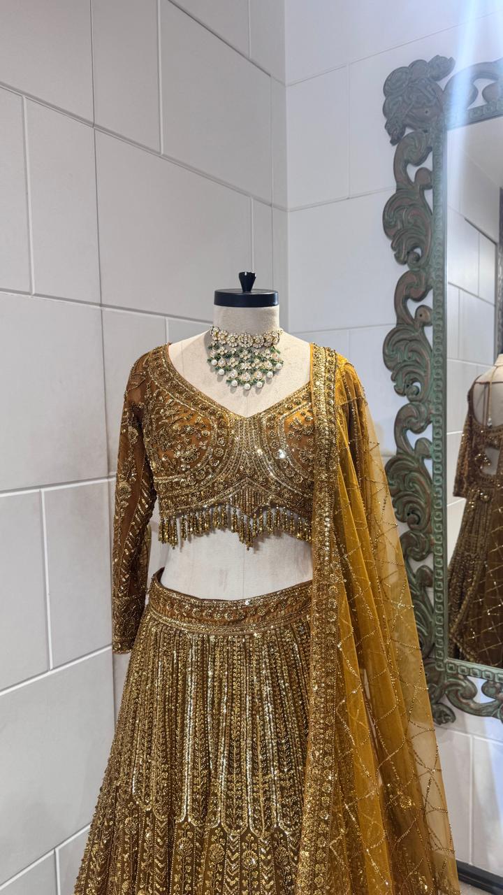 Rustic gold lehenga - Image 3
