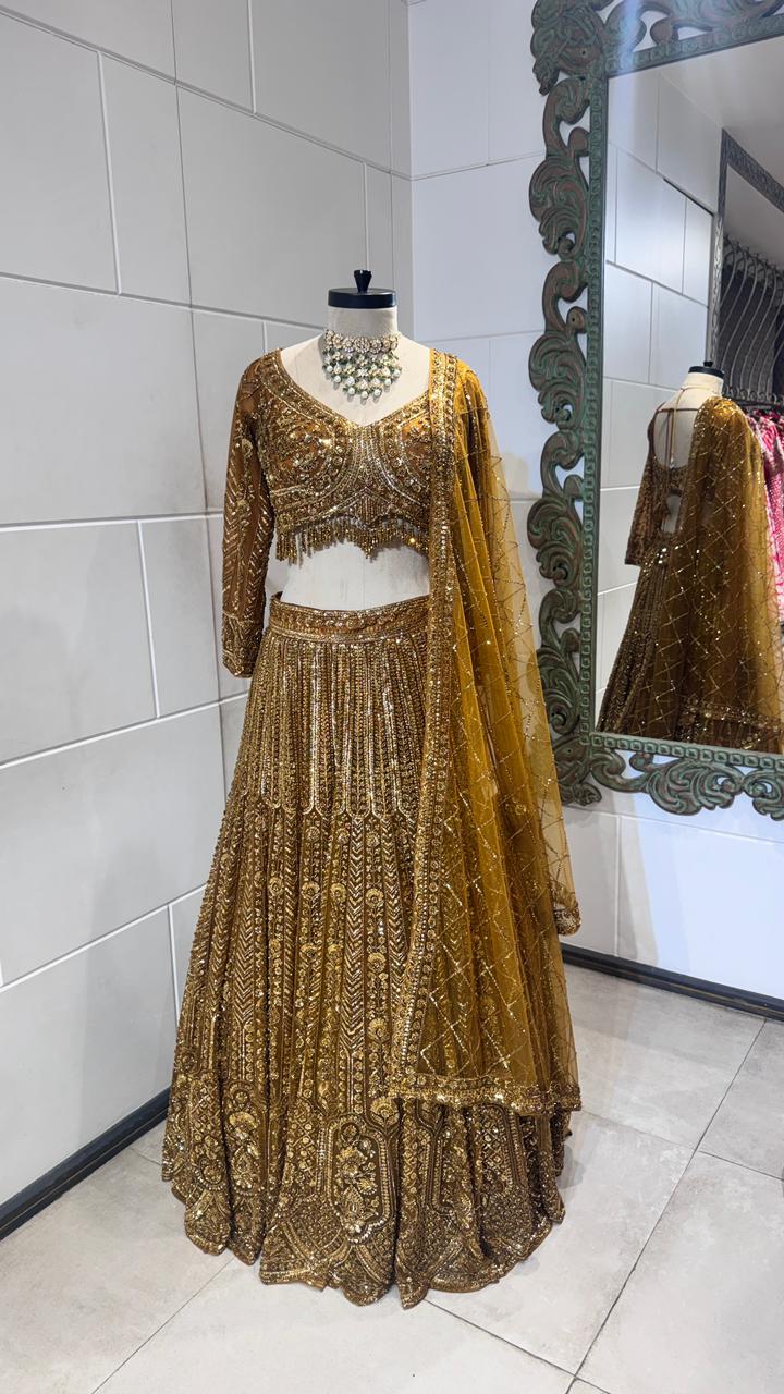 Rustic gold lehenga - Image 4