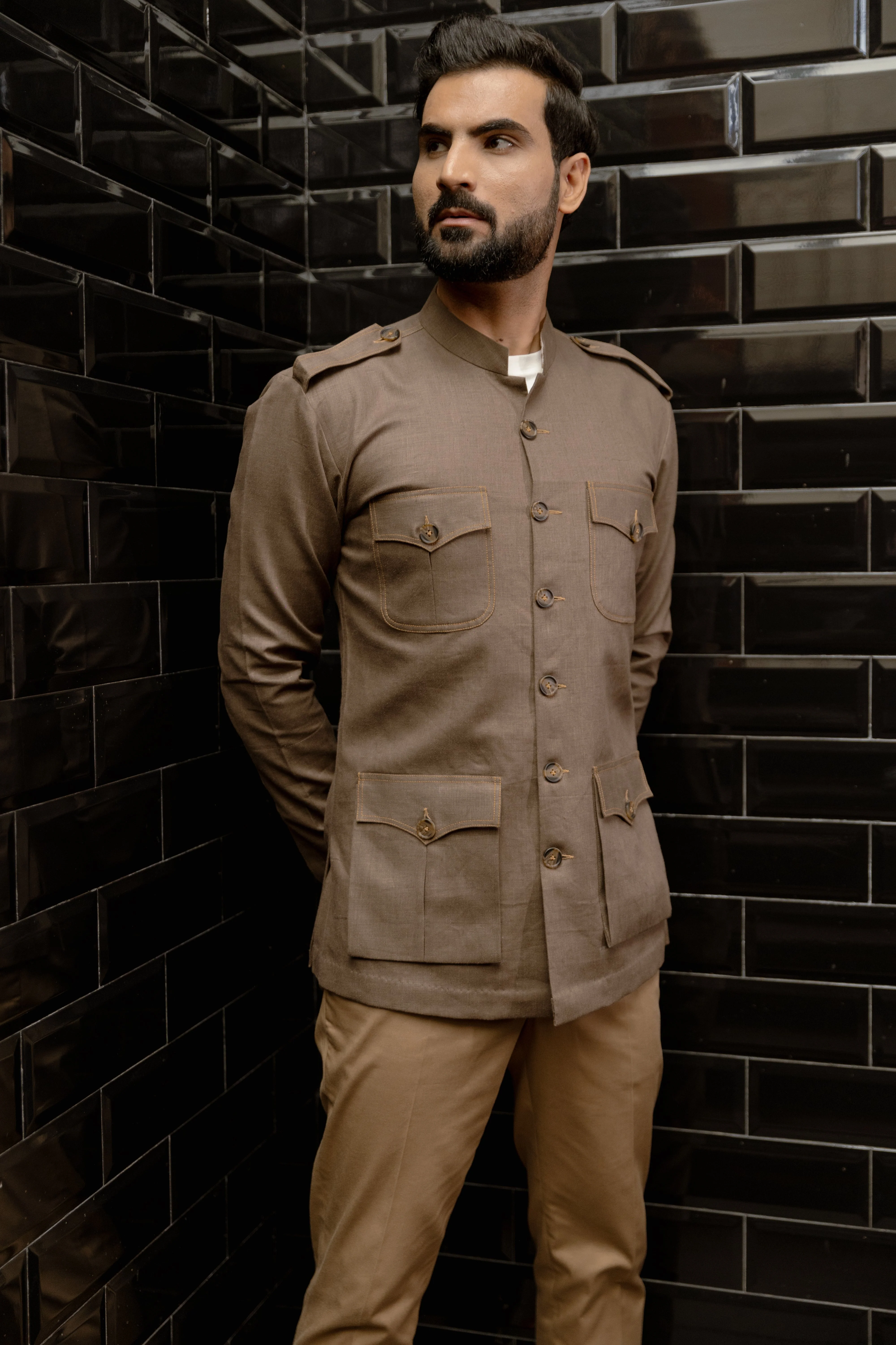 Safari Shirt with Shoulder Flap and Four Pockets - Image 4