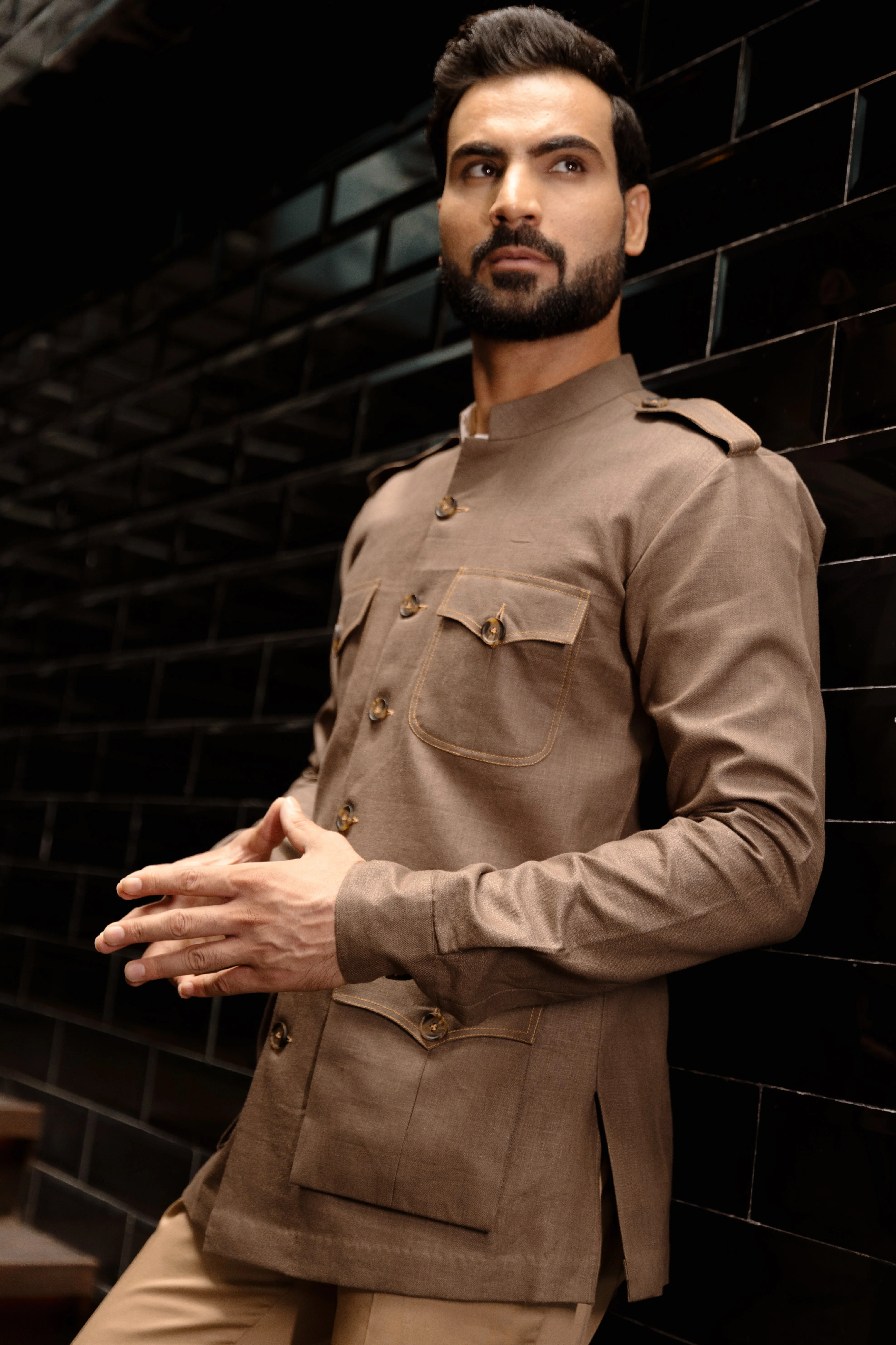 Safari Shirt with Shoulder Flap and Four Pockets - Image 5