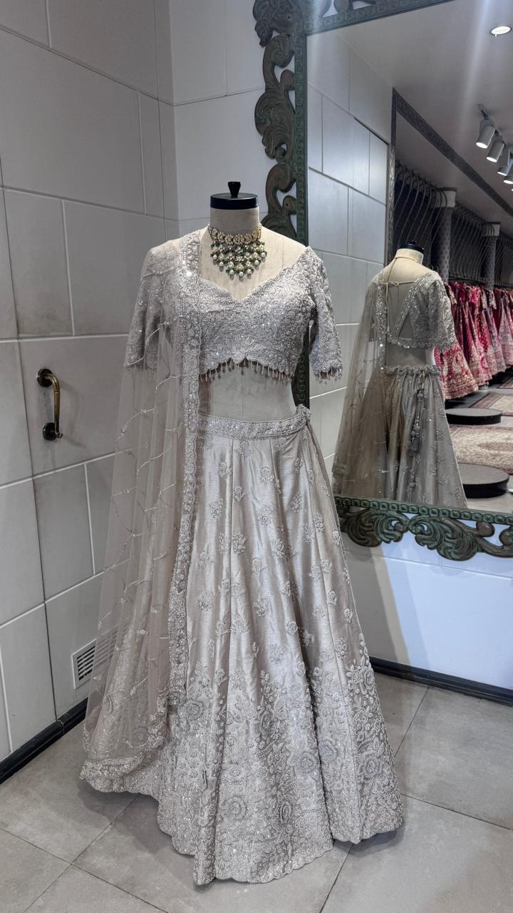 Silver embellished lehenga - Image 4