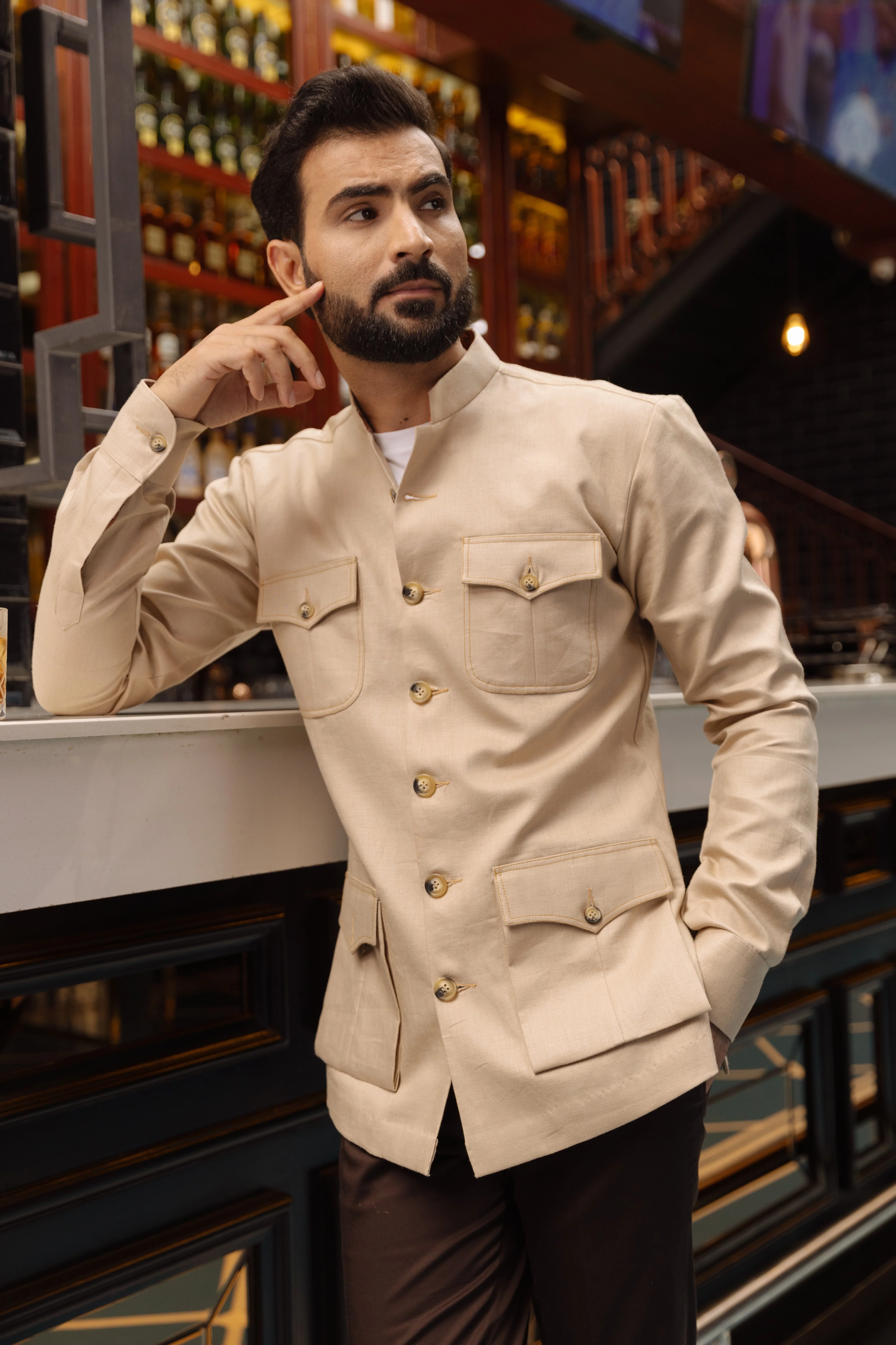 Super Seller Safari Shirt with Chinese Collar - Image 2