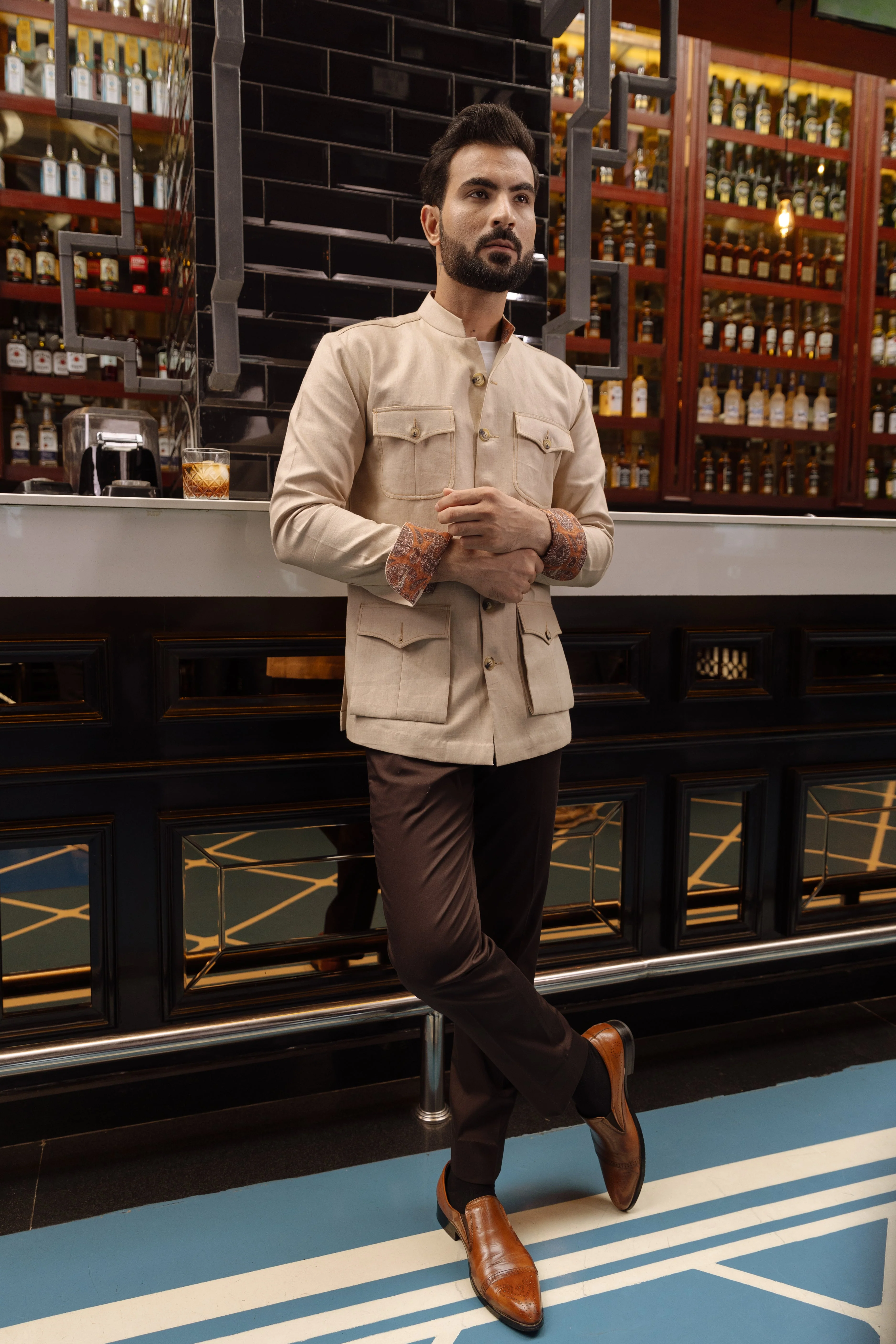Super Seller Safari Shirt with Chinese Collar - Image 4