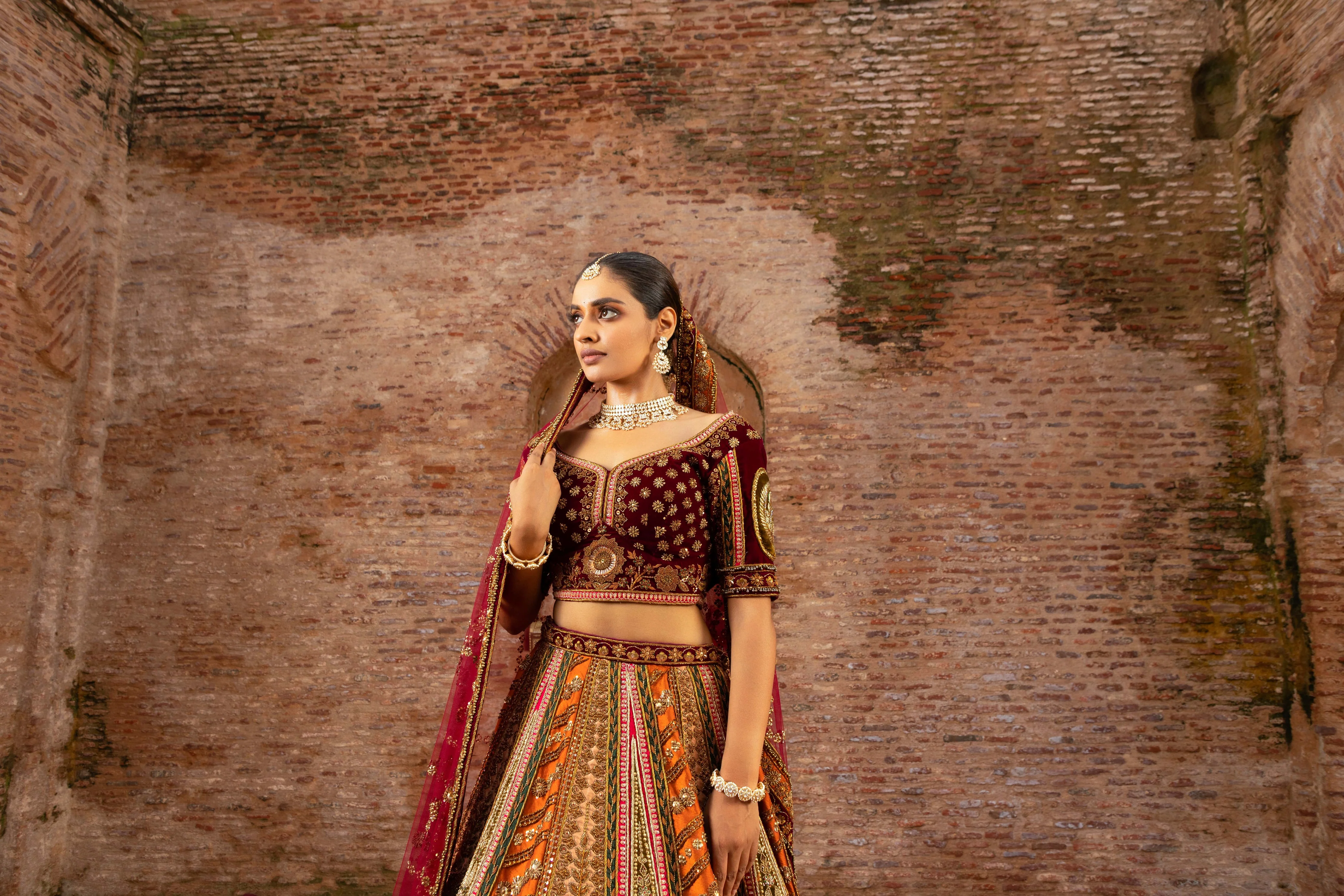 Timeless Artistry Silk Bridal Lehenga with Sequins and Cutdana Embellishments - Image 2
