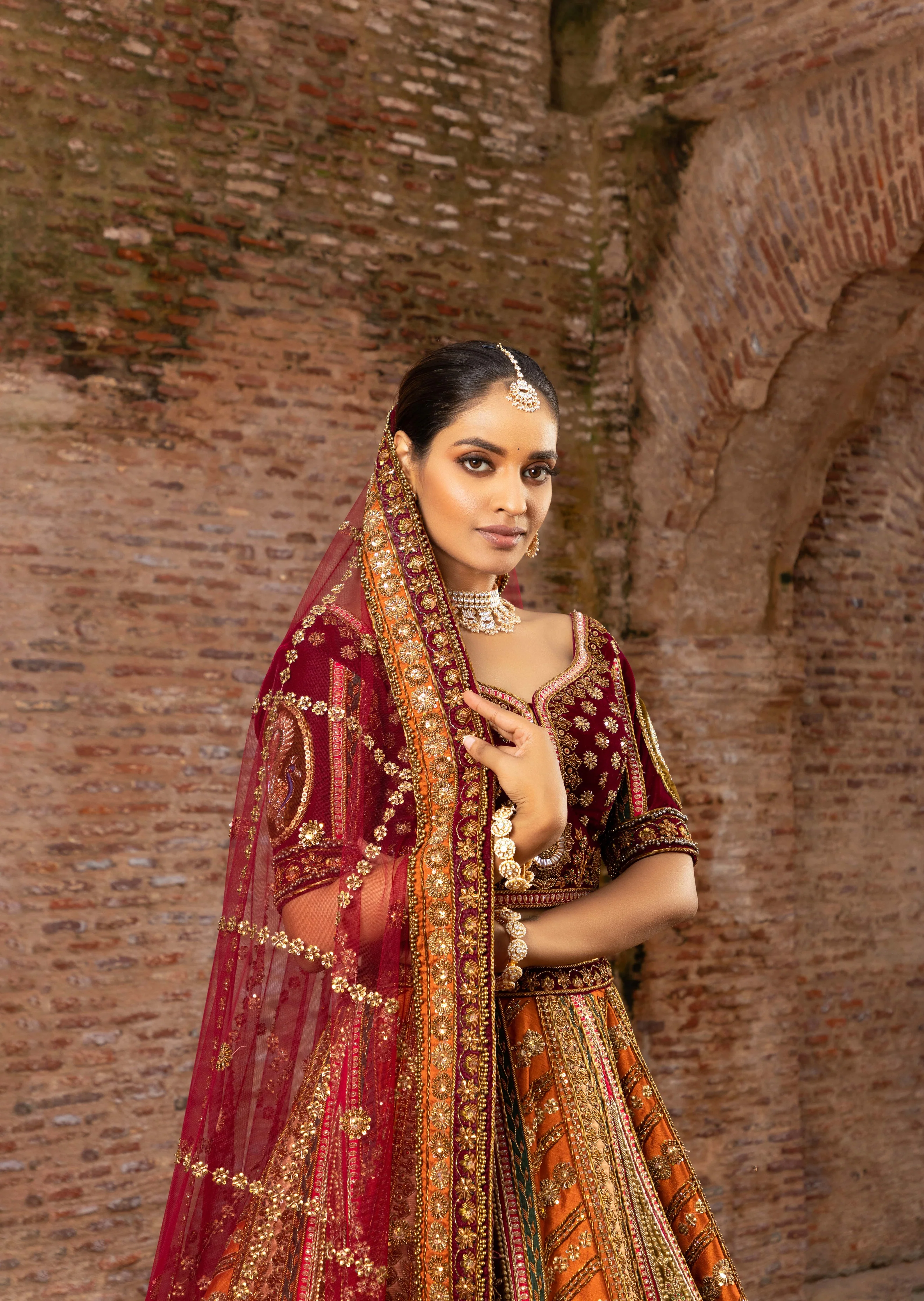 Timeless Artistry Silk Bridal Lehenga with Sequins and Cutdana Embellishments - Image 4