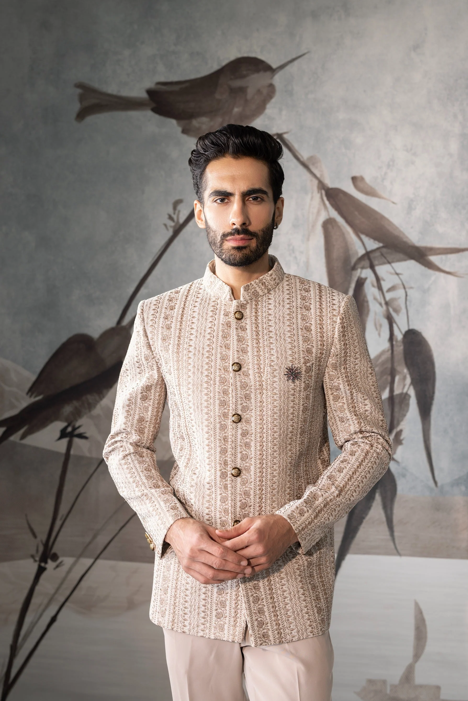Twilight Bloom Bandhgala Jacket - Image 2