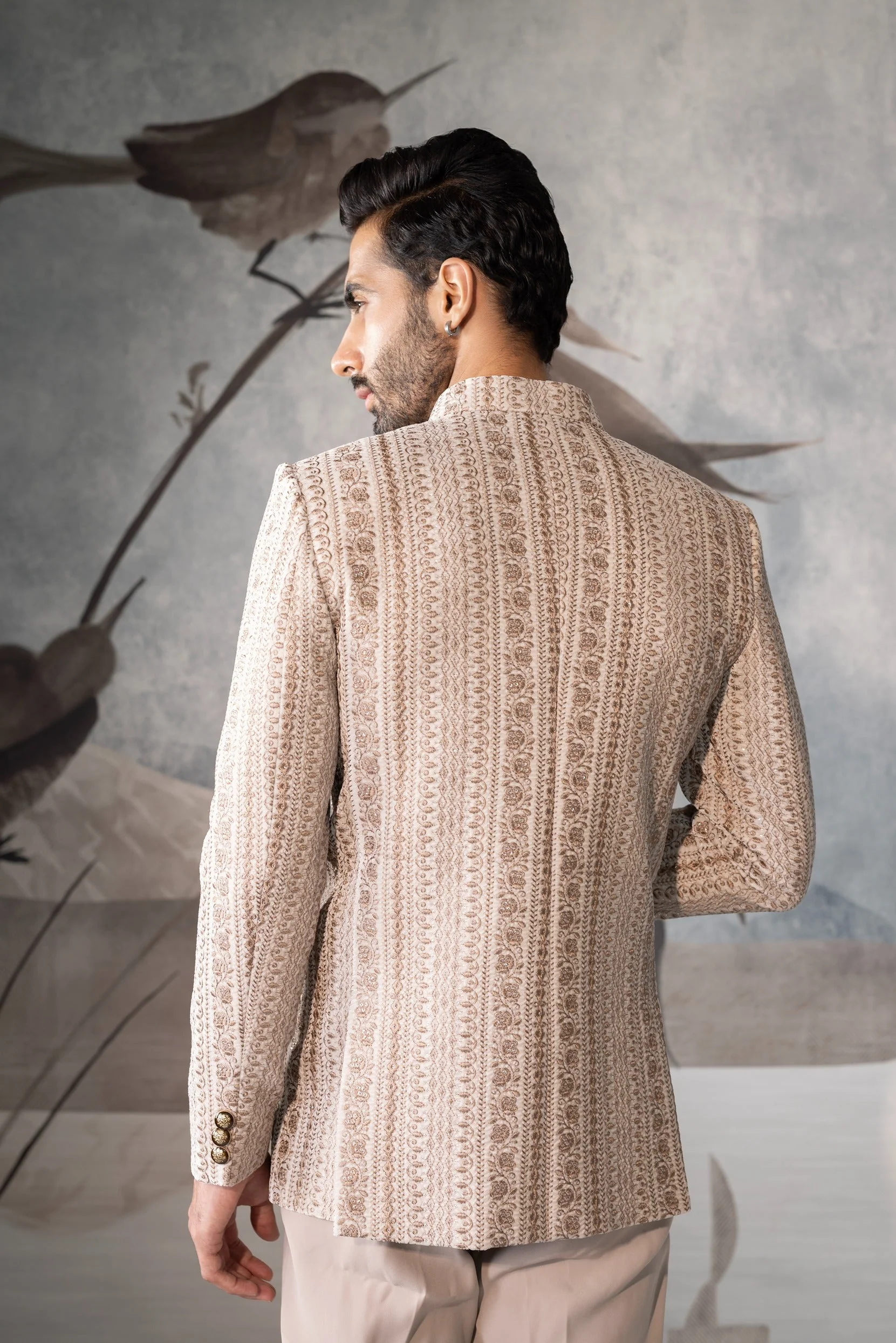 Twilight Bloom Bandhgala Jacket - Image 3