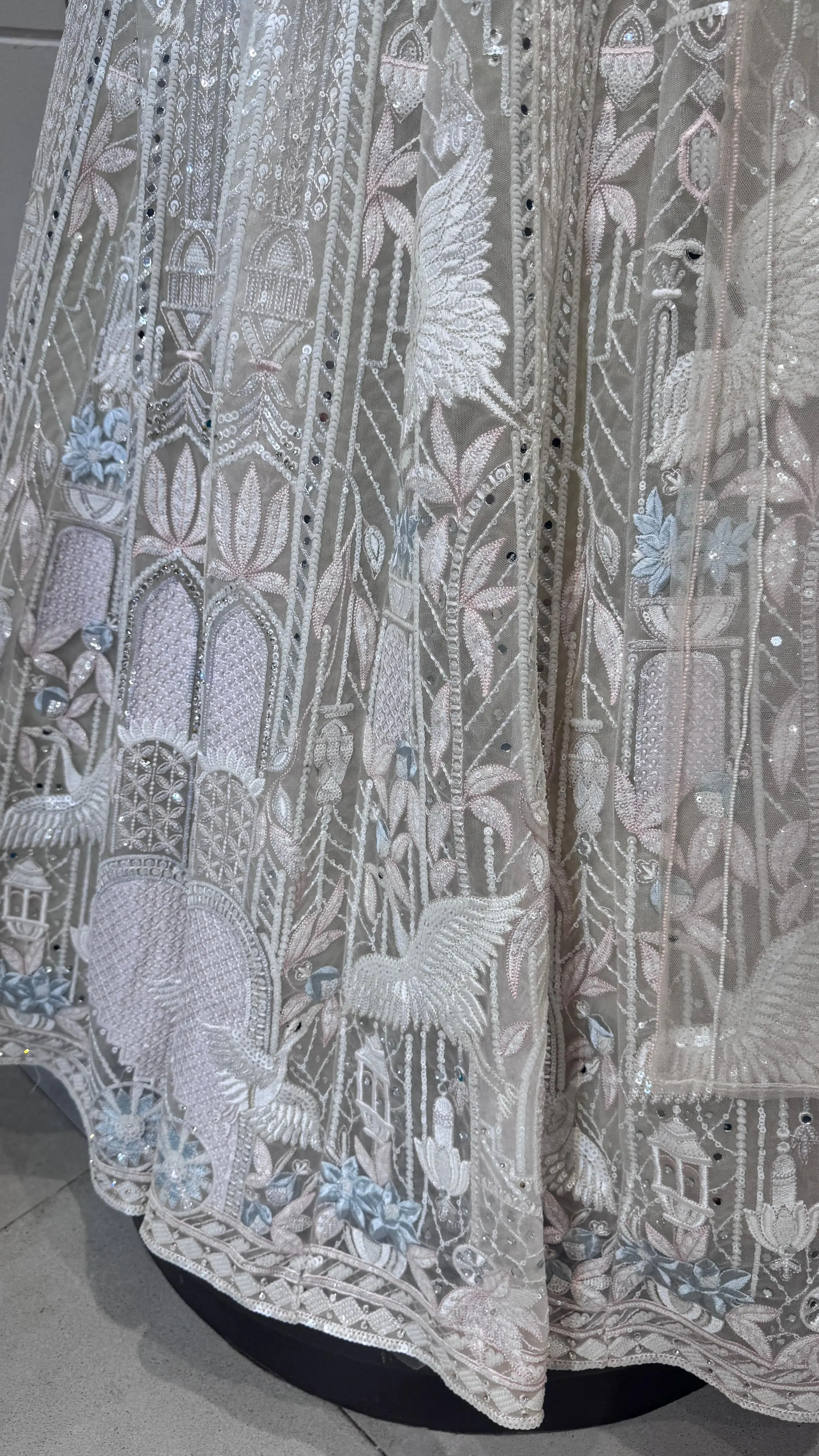 White Bird Embroidered Designer Lehenga with Dupatta - Image 3