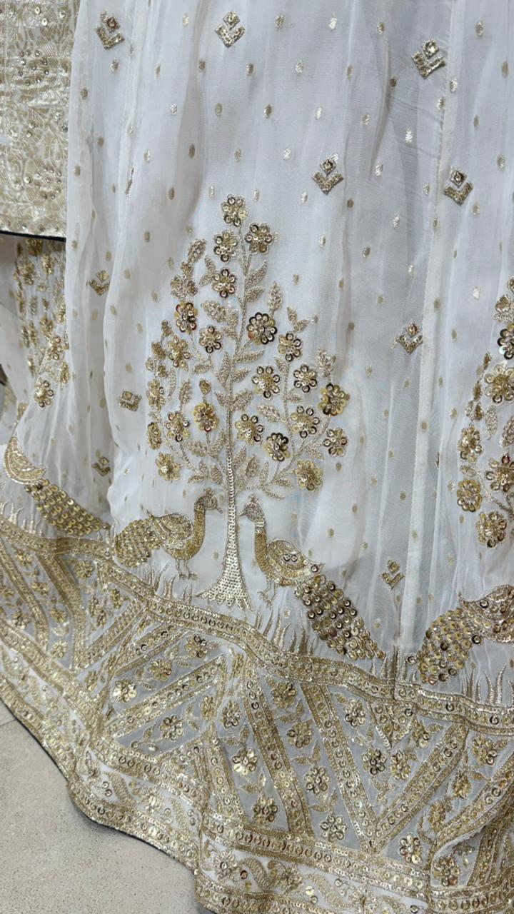 WHITE EMBELLISHED LEHENGA - Image 2