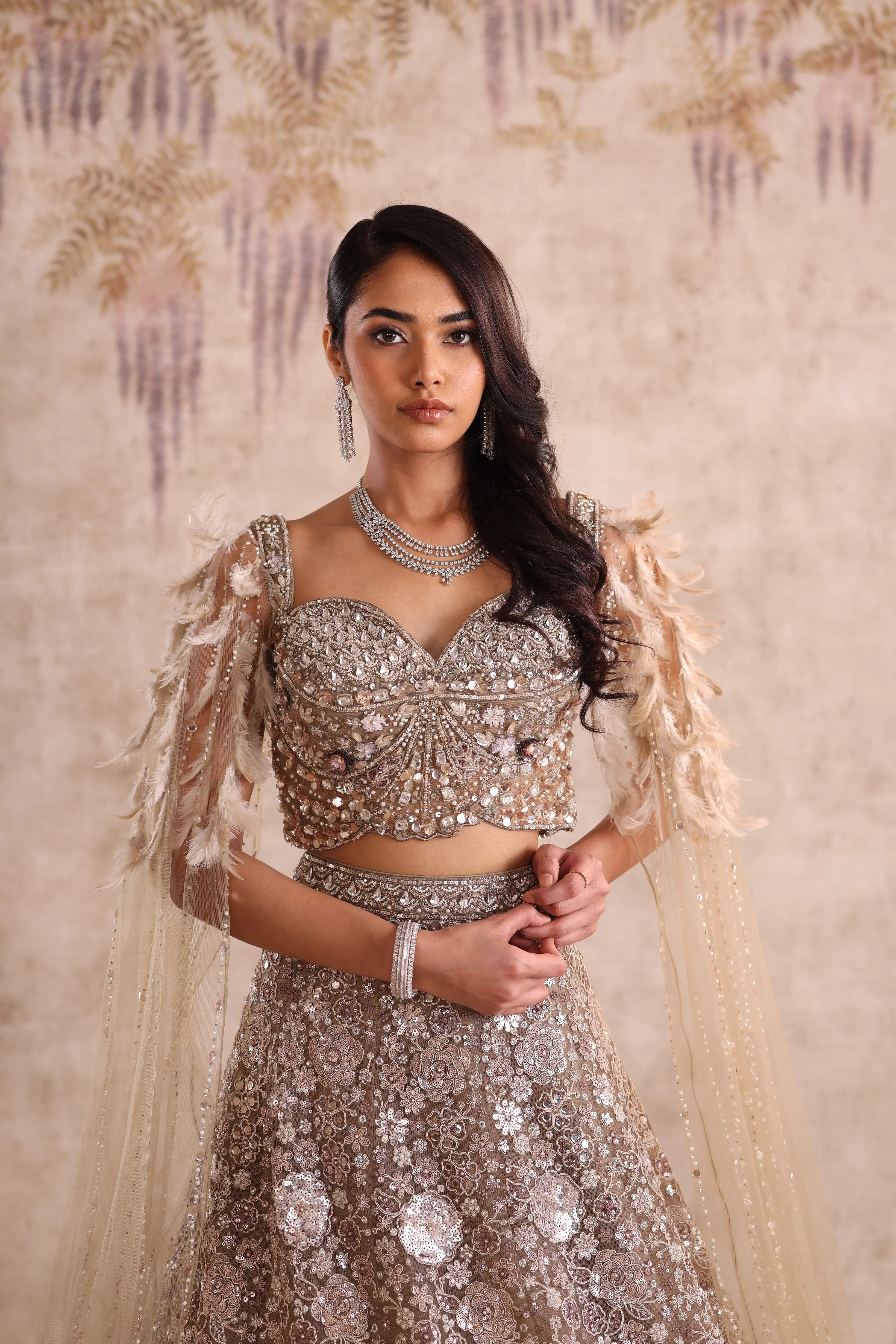 White Embroidered party wear Lehenga - Image 3