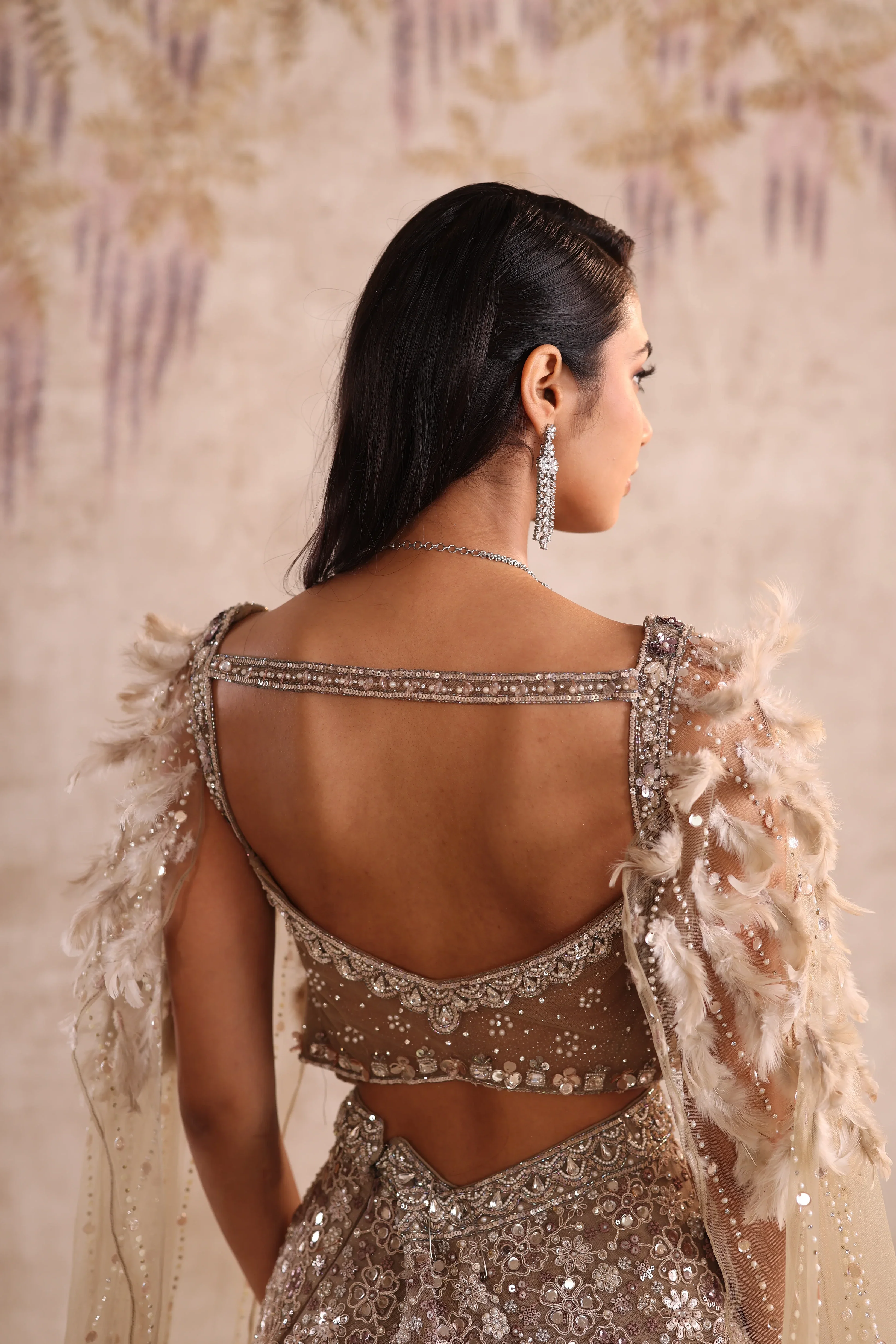 White Embroidered party wear Lehenga - Image 7