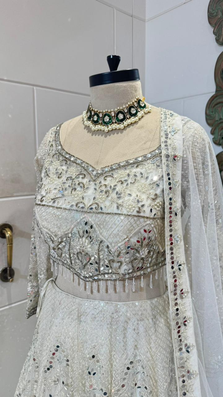 White mirror lehenga - Image 2