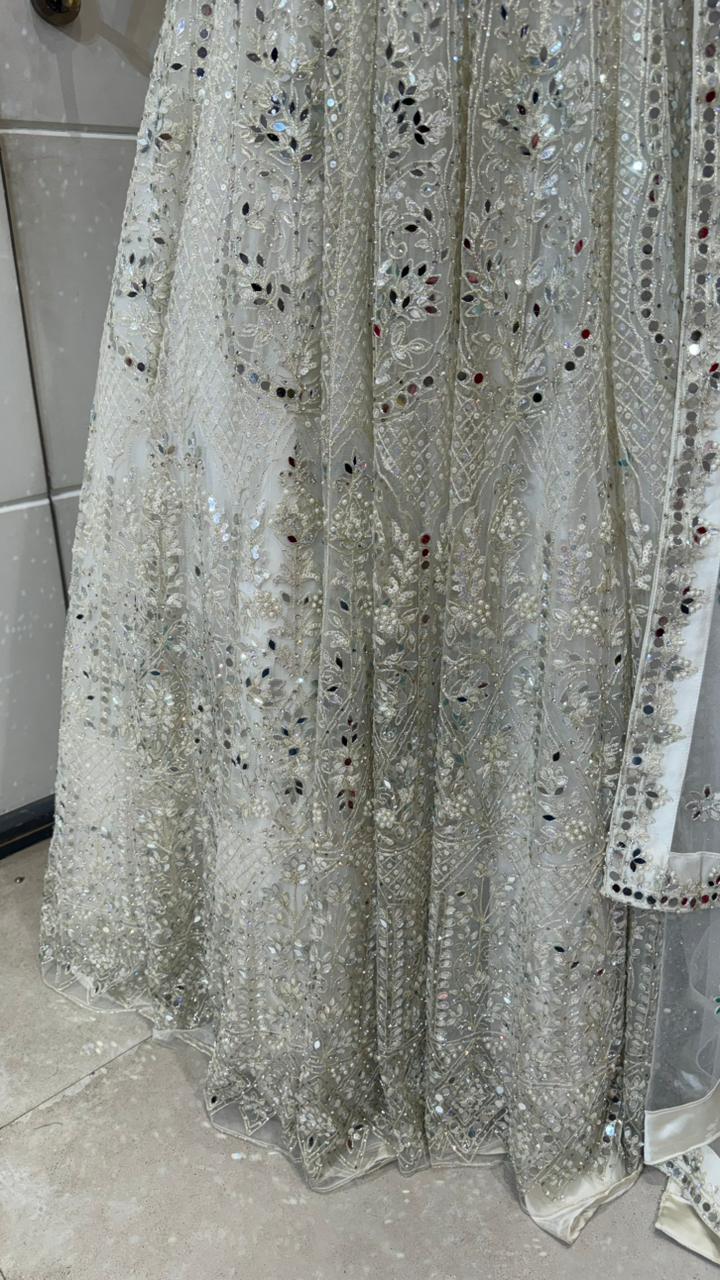 White mirror lehenga - Image 3