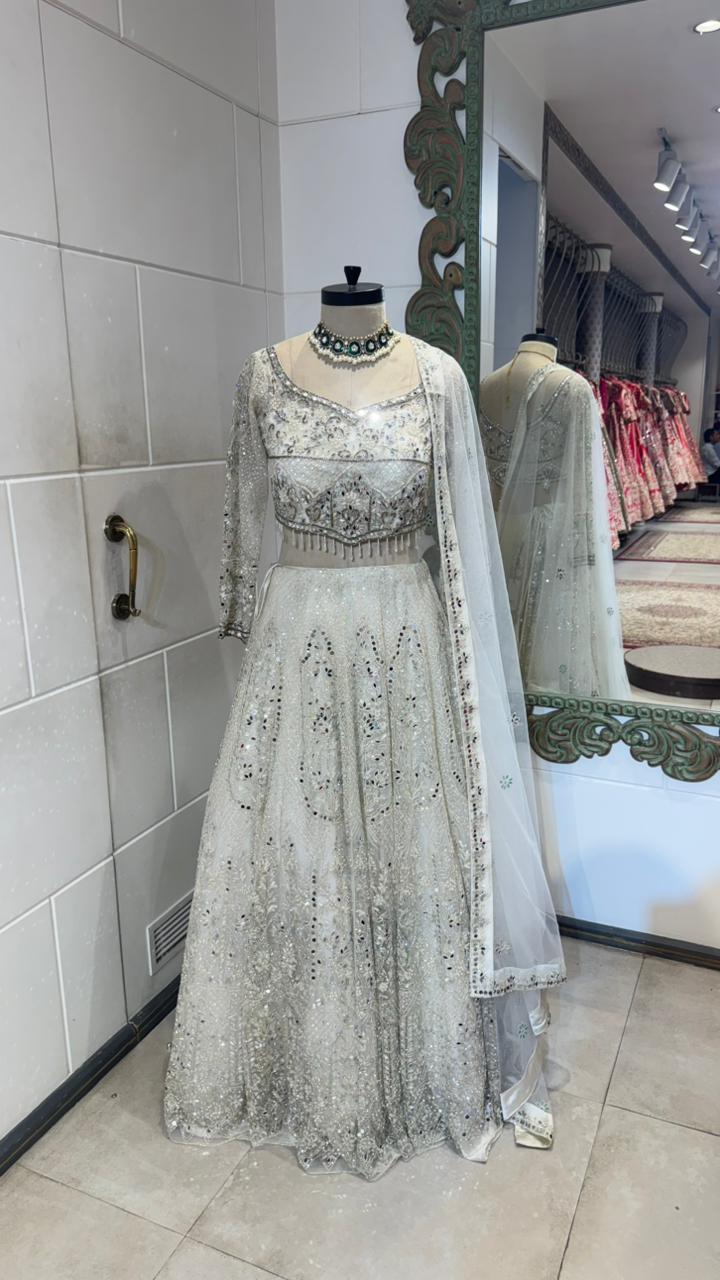 White mirror lehenga - Image 4