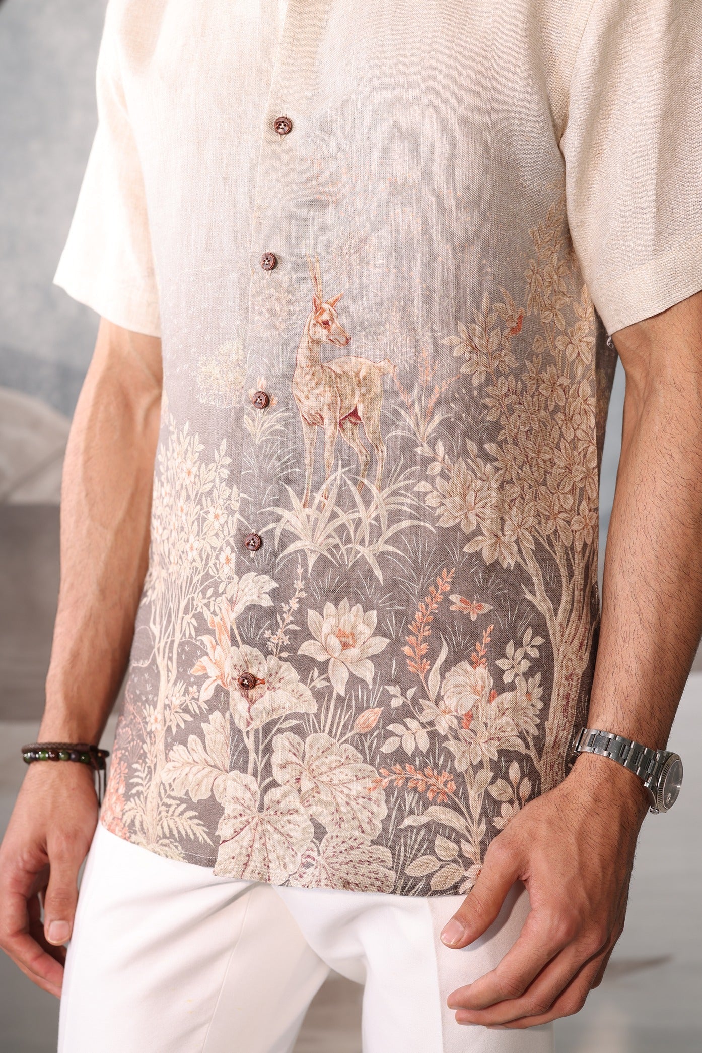 White shirt with floral design - Image 4