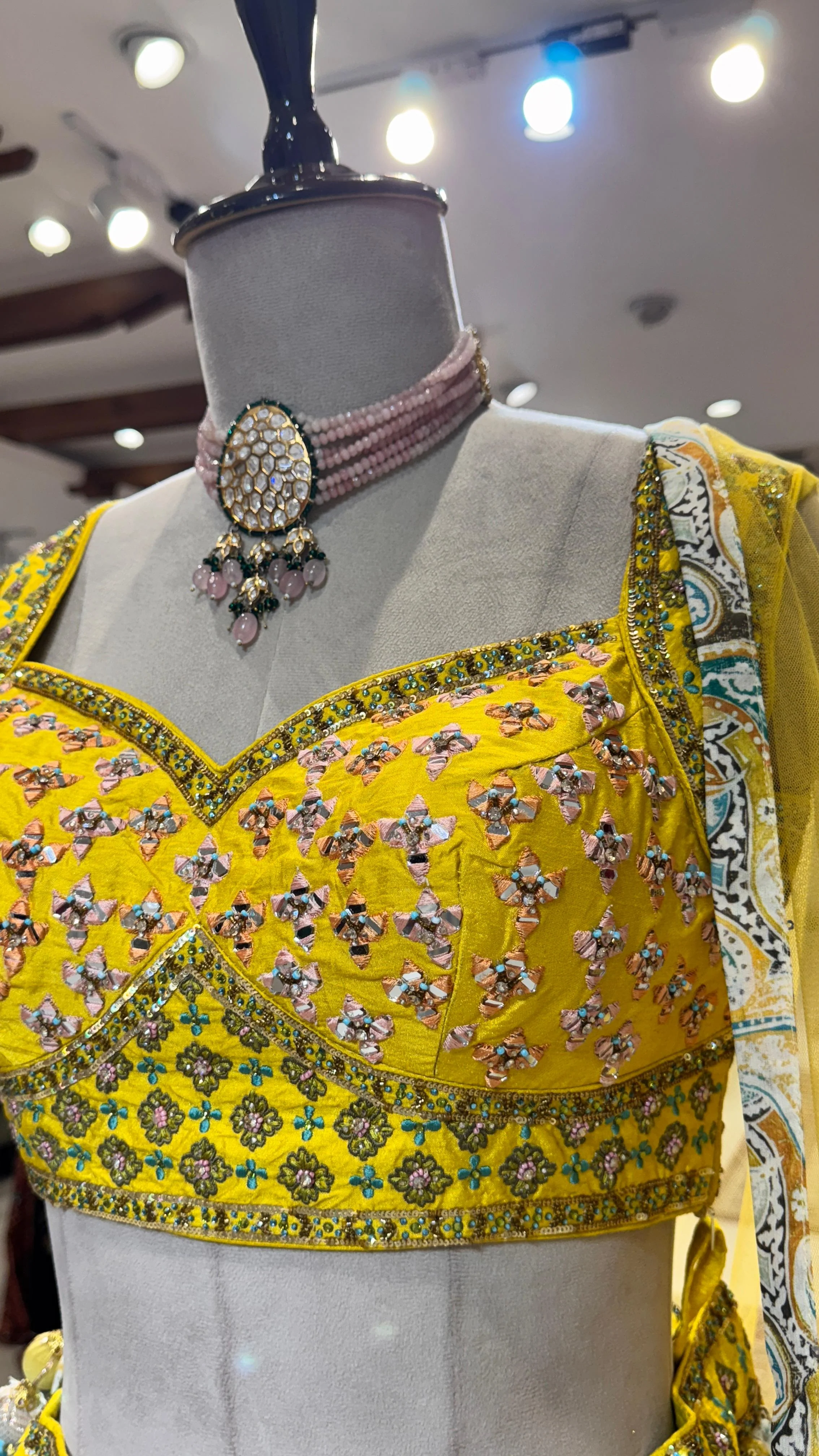 Yellow paisley lehenga - Image 2
